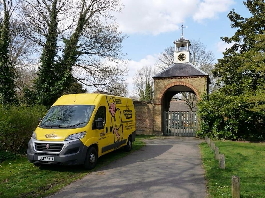 Yellow Van Company branded van at Morden Park &mdash; family-run Morden removals firm serving SM4 and South London since 2011