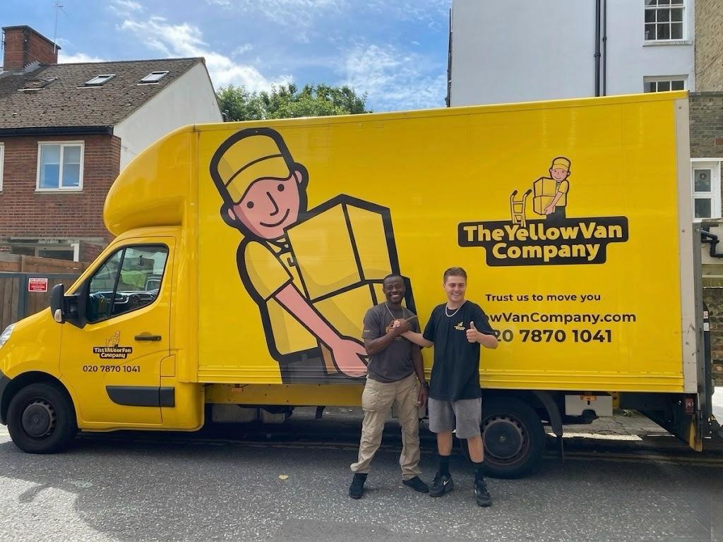 Jack from The Yellow Van Company team with Conroy, a happy customer, after a successful Sutton removal